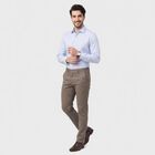 Men's Grey Slim Fit Chino Trousers, हल्का ग्रे, small