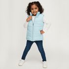 Girls' Light Blue High Neck Sleeveless Jacket, Light Blue, small image number null