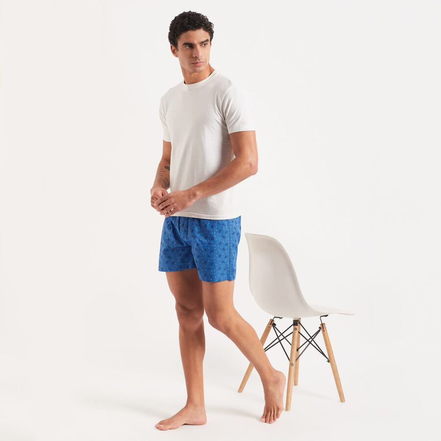 Men's 100% Cotton Boxers, Dark Blue, large image number null