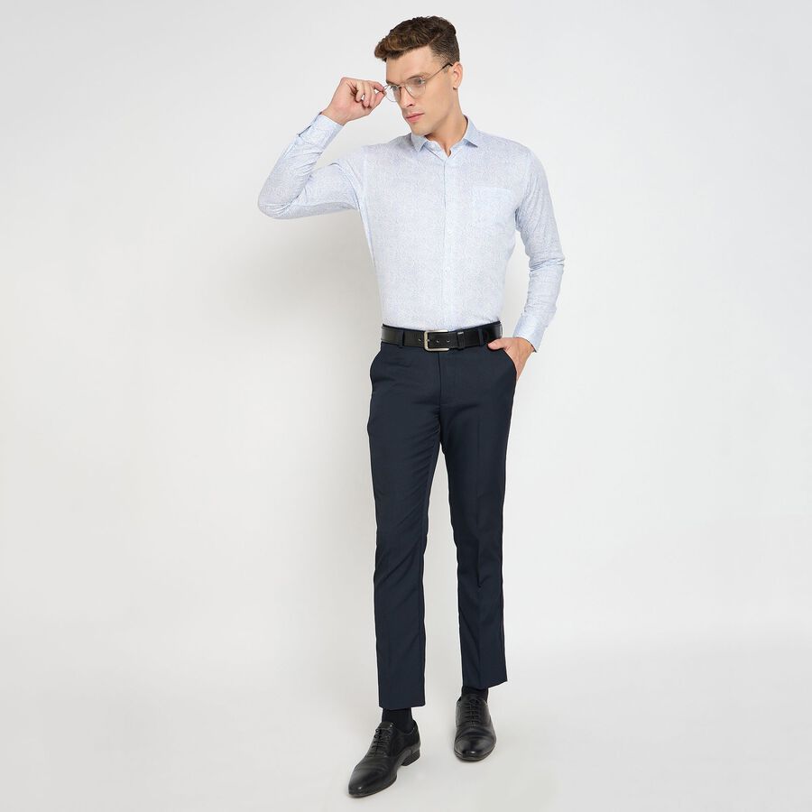 Men's Slim Fit Formal Trousers, नेवी ब्लू, large image number null