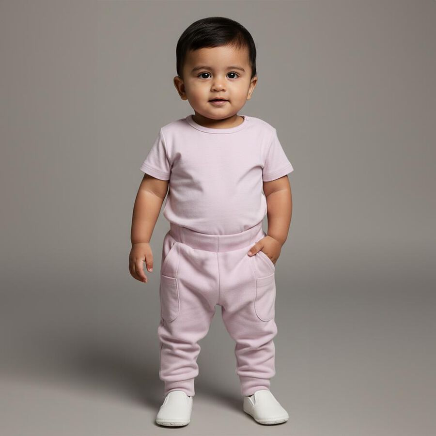 Infants Soft Lavender Relaxed Fit Cotton Blend Pyjama, लाइलेक, large image number null