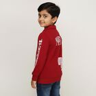 Boys Deep Maroon Polo Neck Casual Sweatshirt, मरून, small image number null