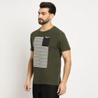 Men's Round Neck Half Sleeves T-Shirt , Dark Green, small image number null