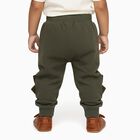 Infants Olive Green Dinosaur Printed Cotton Blend Pyjama, ओलिव, small image number null