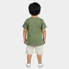Infants' Olive Green 100% Cotton Round Neck Baba Suit, Olive, small