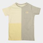 Boys Yellow Cotton Round Neck Casual Boys T-Shirt, पीला, small