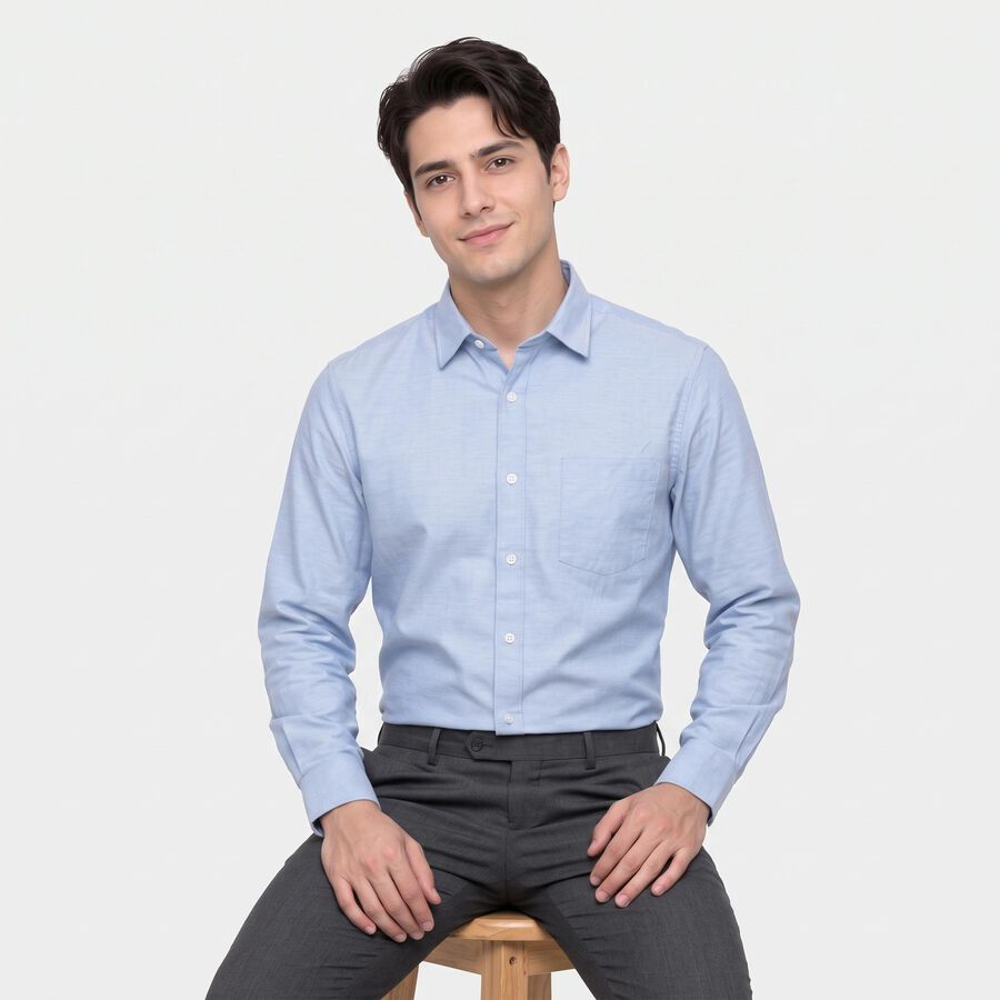 Men's Light Blue Formal Shirt, हल्का नीला, large