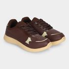 Men Brown Lace-Up Sneakers, भूरा, small