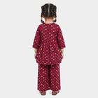 Girls Wine V Neck Co ord Set Fusion Set, Wine, small
