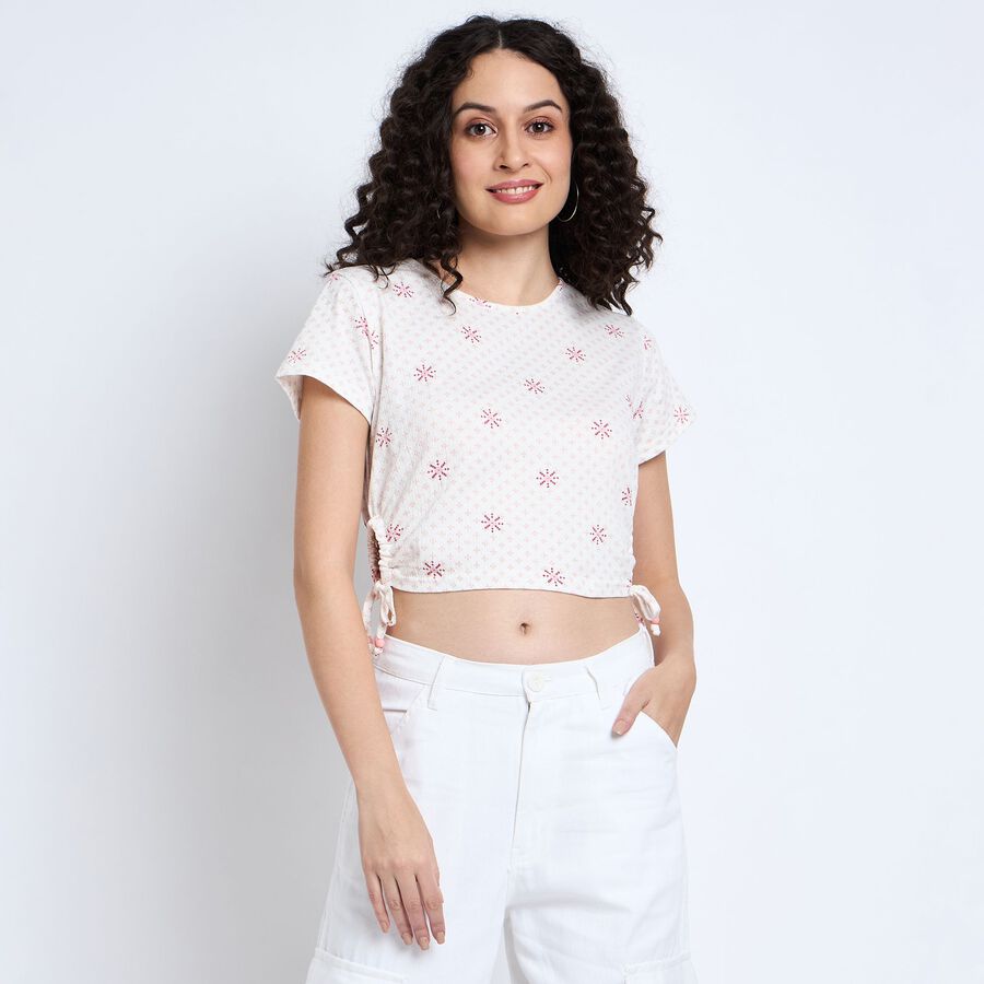 Ladies'  Crop  Top, Off White, large image number null