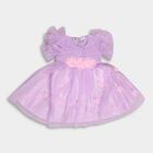 Girl's Embellished Gathered Lilac Frock, Lilac, small image number null