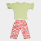Girls' 100% Cotton Capri Set, Light Green, small image number null