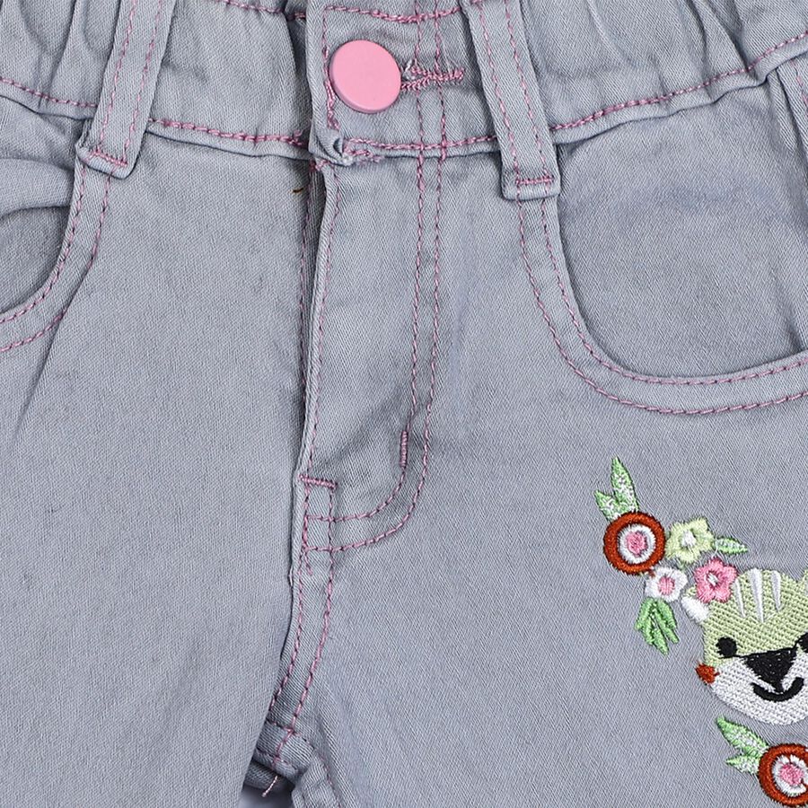 Girls' Jeans, Light Grey, large