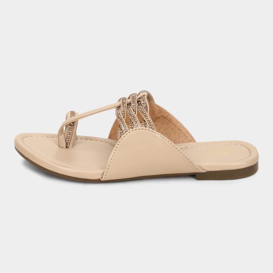 Ladies' Slip On Sandal, Beige, large image number null