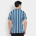 Men's Round Neck Half Sleeves T-Shirt, गहरा नीला, small