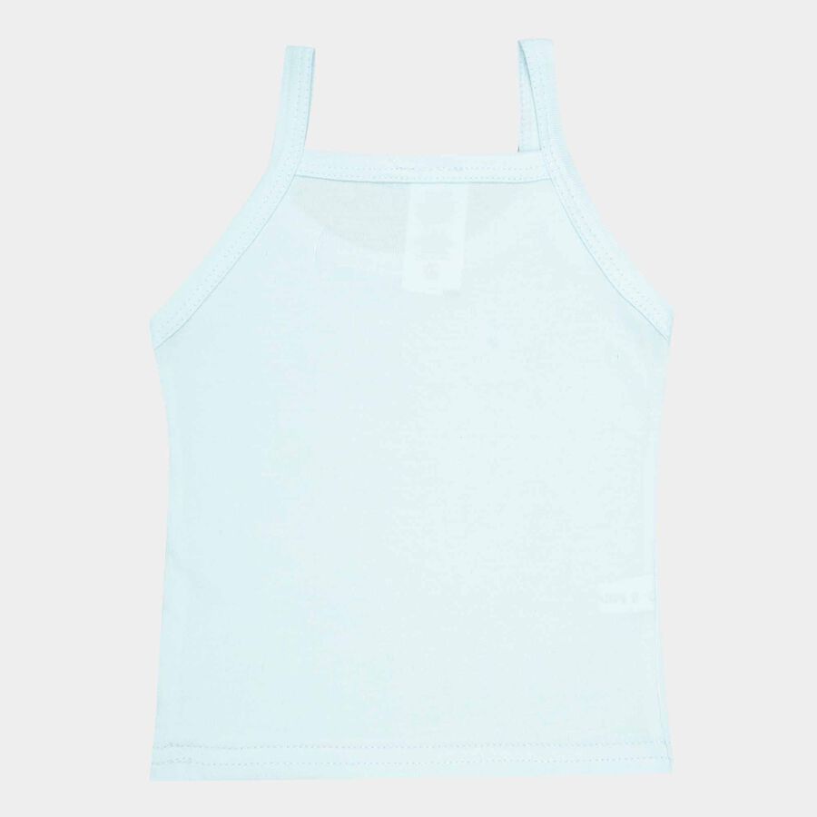 Infants Cotton Solid Vest, Aqua, large image number null