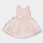 Girls' Soft Pink Flared Sleeveless Embroidered Frock, Light Pink, small image number null