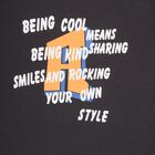 Boys' Dark Grey Round Neck Printed T-Shirt, Dark Grey, small image number null