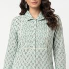 Women's Green Straight Kurta, Light Green, small