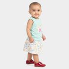 Infants Aqua Round Neck Top Skirt Set Upper and Bottom Set, Aqua, small