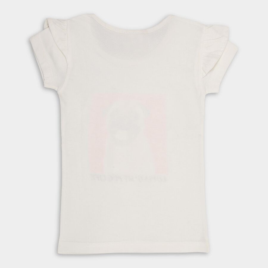 Girls' 100% Cotton T-Shirt, White, large image number null