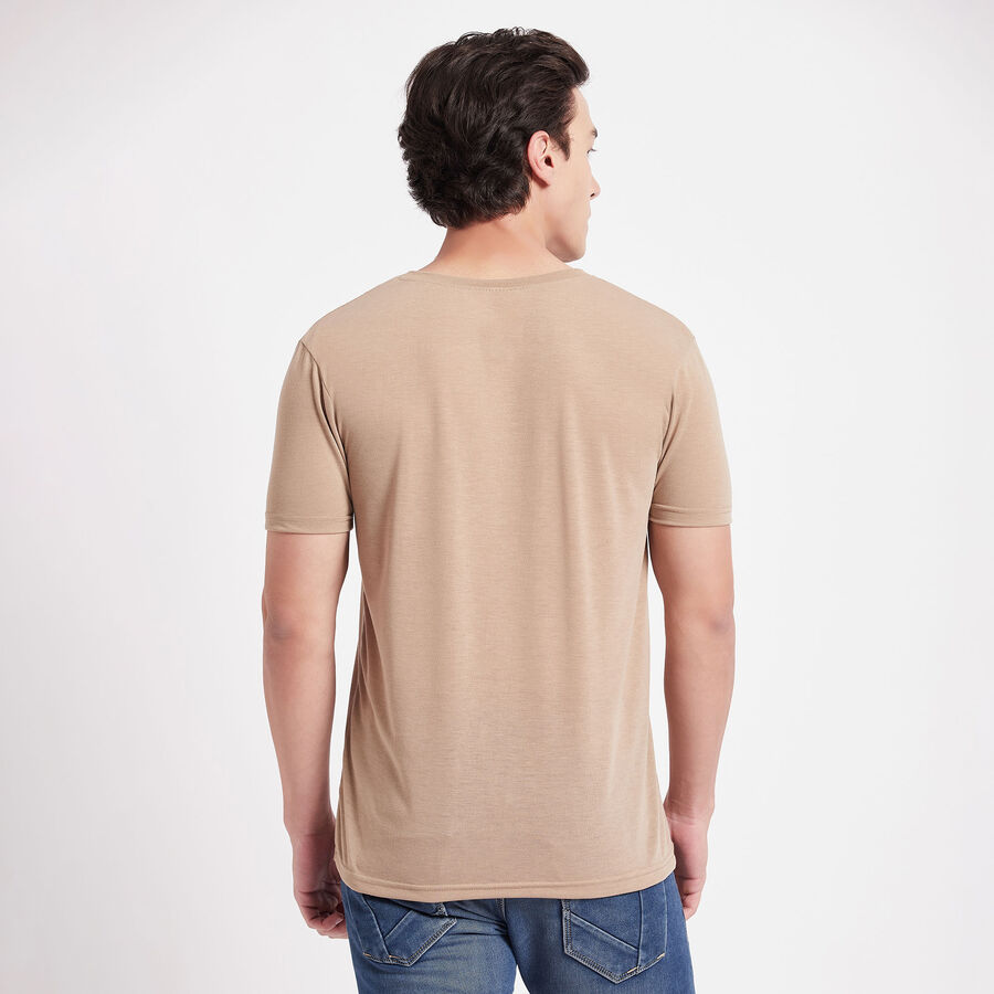 Round Neck T-Shirt, Beige, large image number null