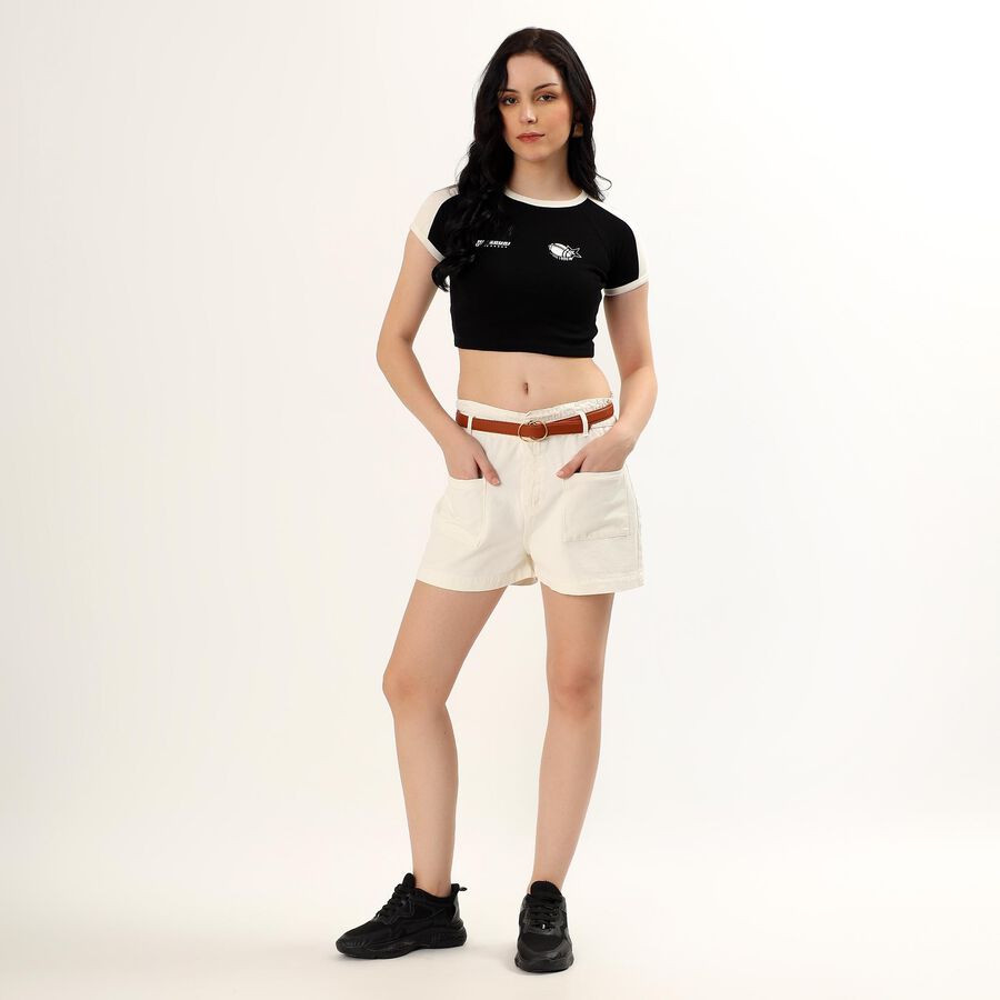 Women's Off-White Paper Bag Shorts, Off White, large image number null