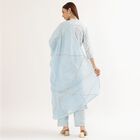 Women's Light Powder Blue Embroidered V-Neck Kurta, हल्का नीला, small image number null
