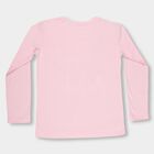 Girls' Light Pink Round Neck Casual Top, Light Pink, small image number null