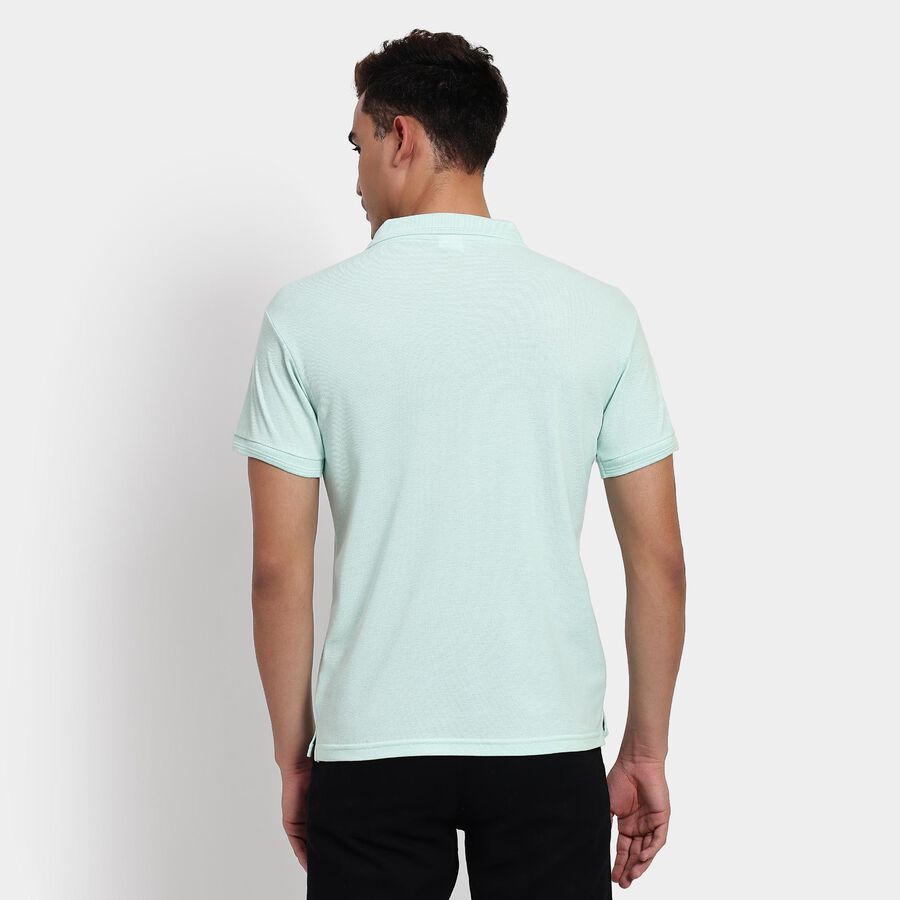 Men's Collared Half Sleeves T-Shirt, Light Green, large image number null