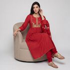 Women's Fuchsia Embroidered Ethnic Set, Fuchsia, small