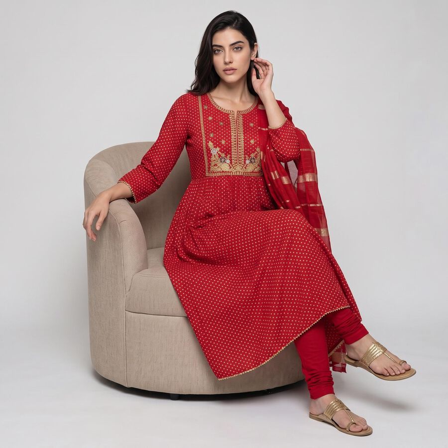 Women's Fuchsia Embroidered Ethnic Set, Fuchsia, large