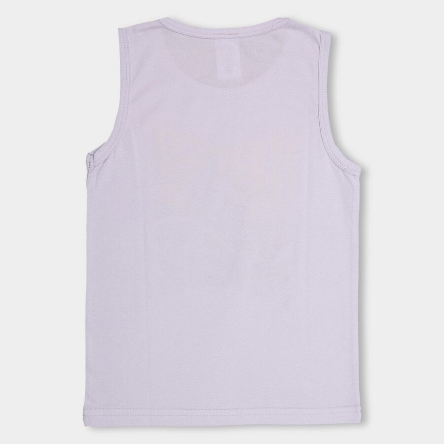 Boys' Lavender Round Neck Sleeveless T-Shirt, Lilac, large image number null