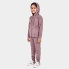 Girls Purple Hooded Lounge Set Hipster Set, लाइलेक, small