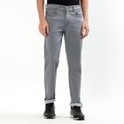 Men's Straight Fit Classic Jeans, हल्का ग्रे, small
