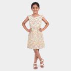 Girls' Yellow Floral Printed Fit and Flare Frock, Yellow, small