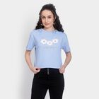 Ladies' 100% Cotton Crop  Top, हल्का नीला, small image number null