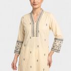 Women's Off White V-Neck Ethnic Set, Off White, small