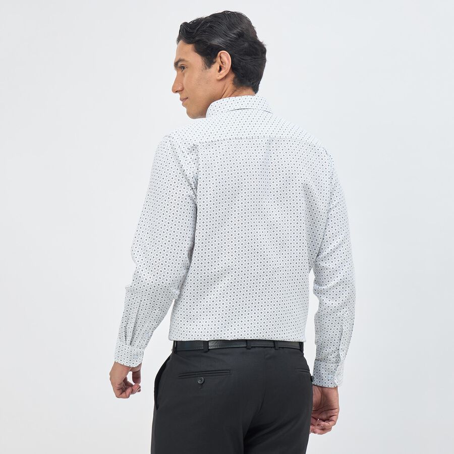 Men's Light Grey Spread Collar Classic Formal Shirt, Dark Grey, large