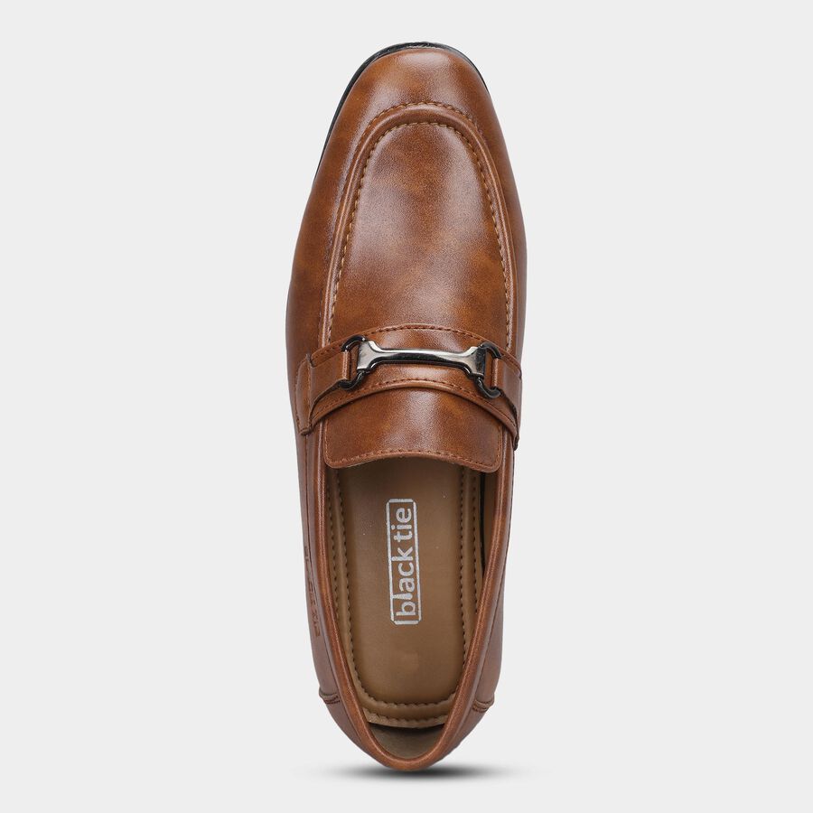 Men's Tan Slip-On Formal Loafers, टैन, large