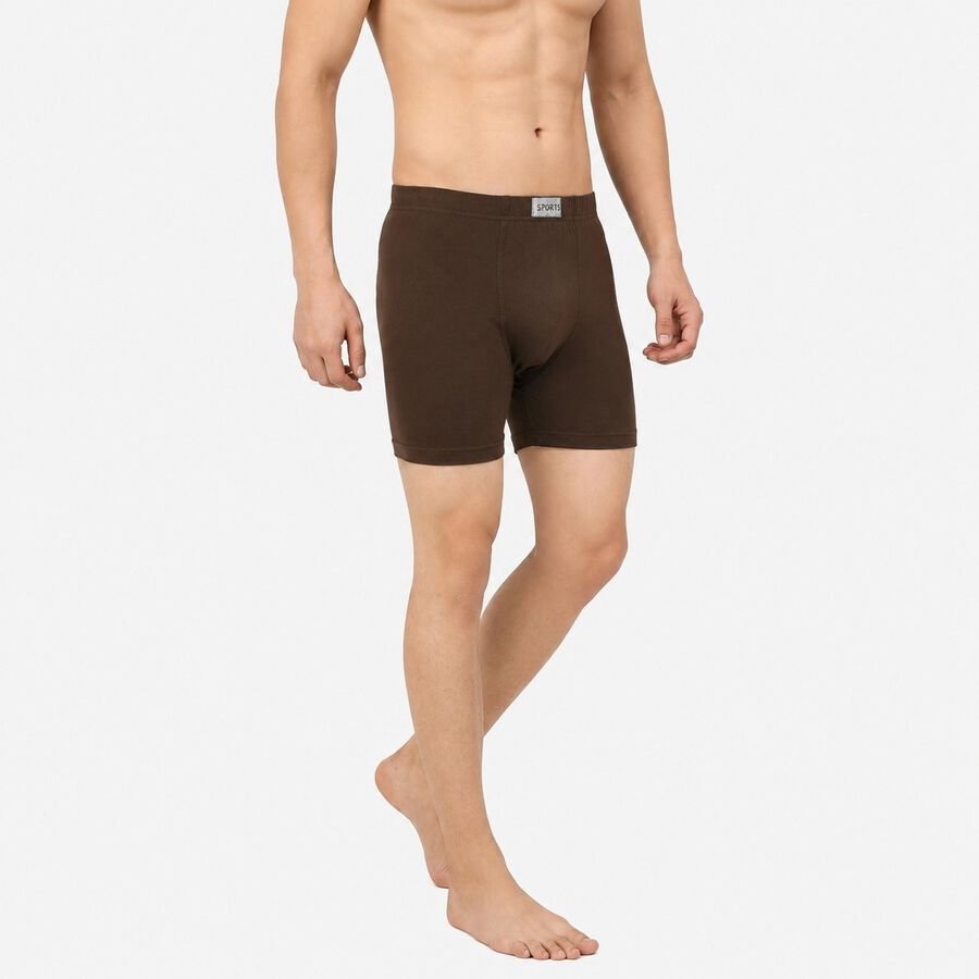 Men's Brown Regular Fit Solid Trunks, Brown, large