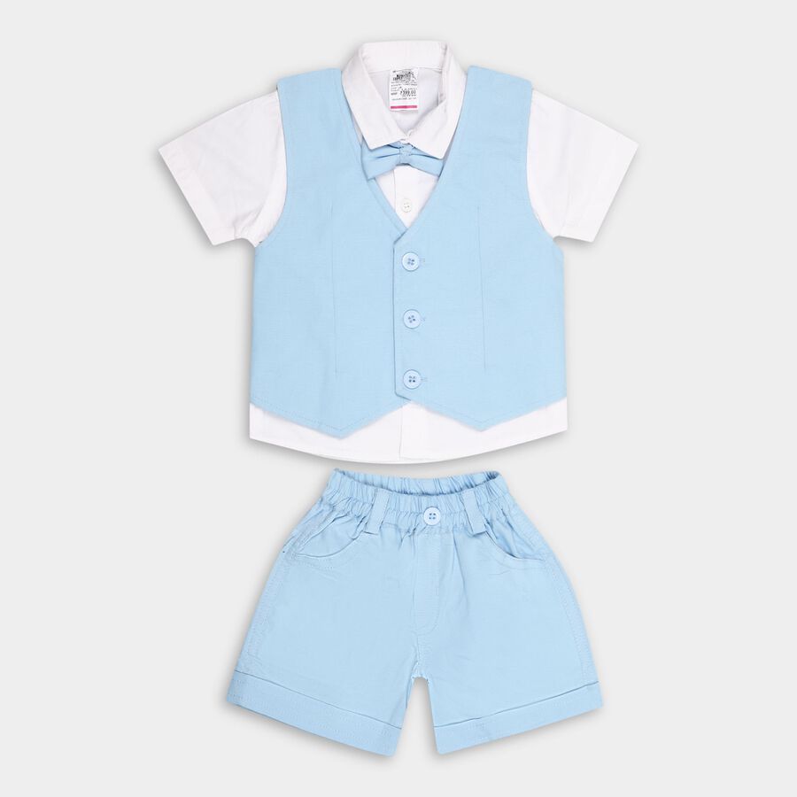 Infant Boy's 100% Cotton Baba Suit, हल्का नीला, large image number null