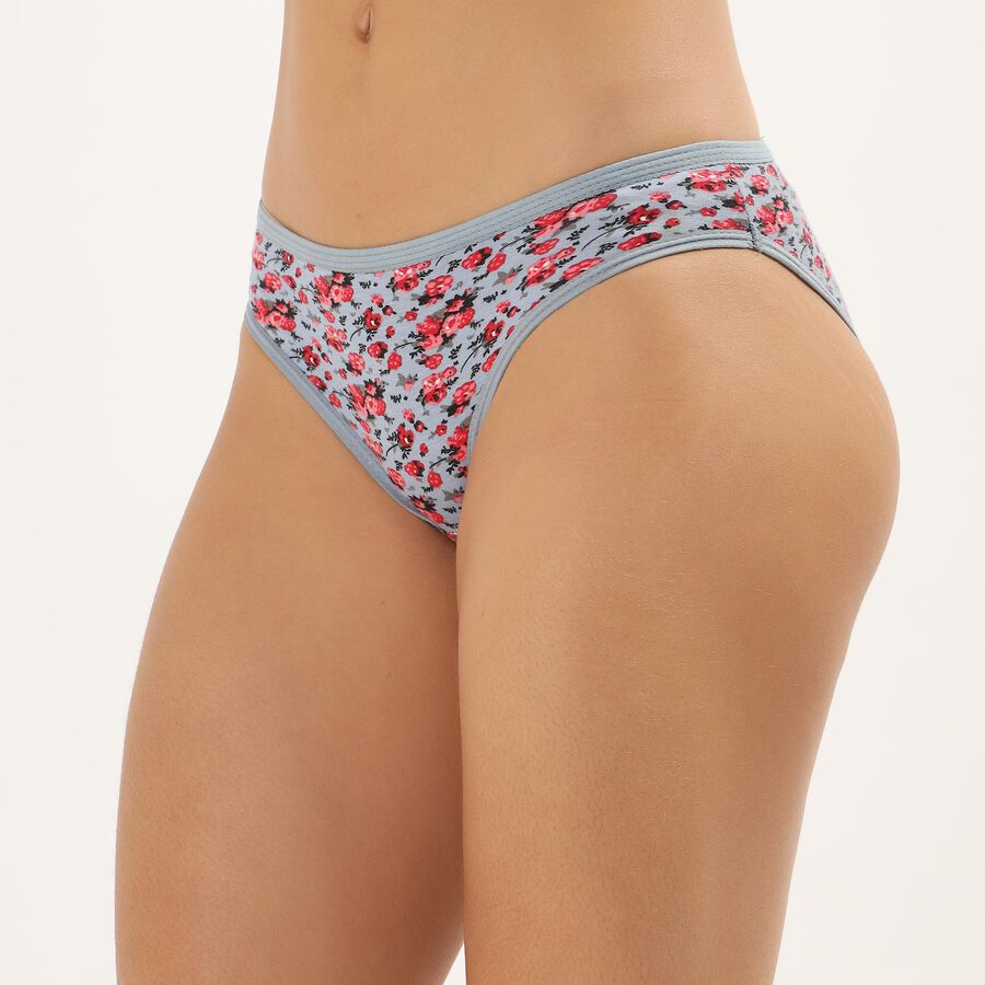 Women's Light Blue Floral Bikini Panty, Light Blue, large image number null