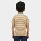 Boys Beige Crew Neck Regular T-Shirt, Beige, small