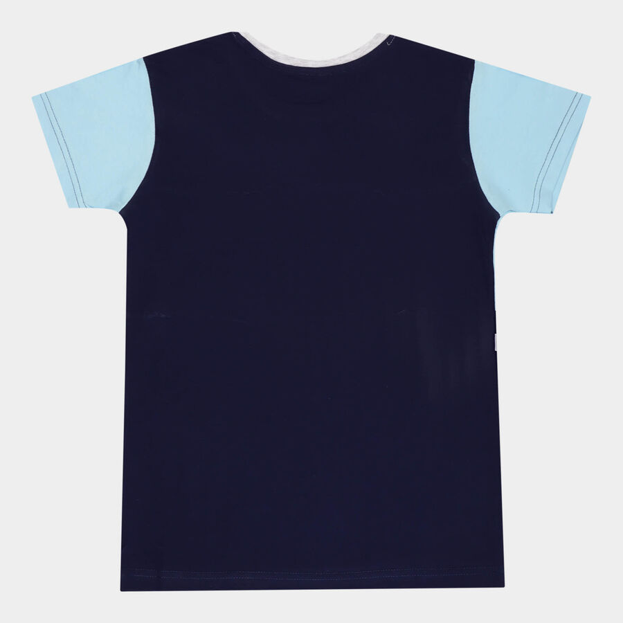 Boys Cotton T-Shirt, Light Blue, large image number null