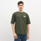 Men's Muted Olive Crew Neck Athleisure T-Shirt, Olive, small
