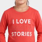 Girls' Coral Round Neck Regular Top, Coral, small