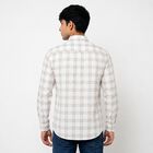 Men's Brown Cotton Checked Regular Fit Casual Shirt, Brown, small