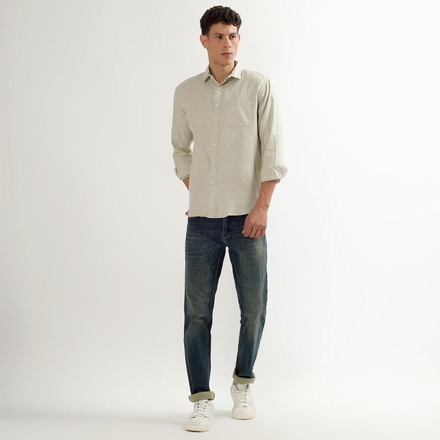 Men's Olive Green Classic Casual Shirt, Olive, large image number null