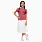 Girls Bright Pink Round Neck Casual T-Shirt, गुलाबी, small